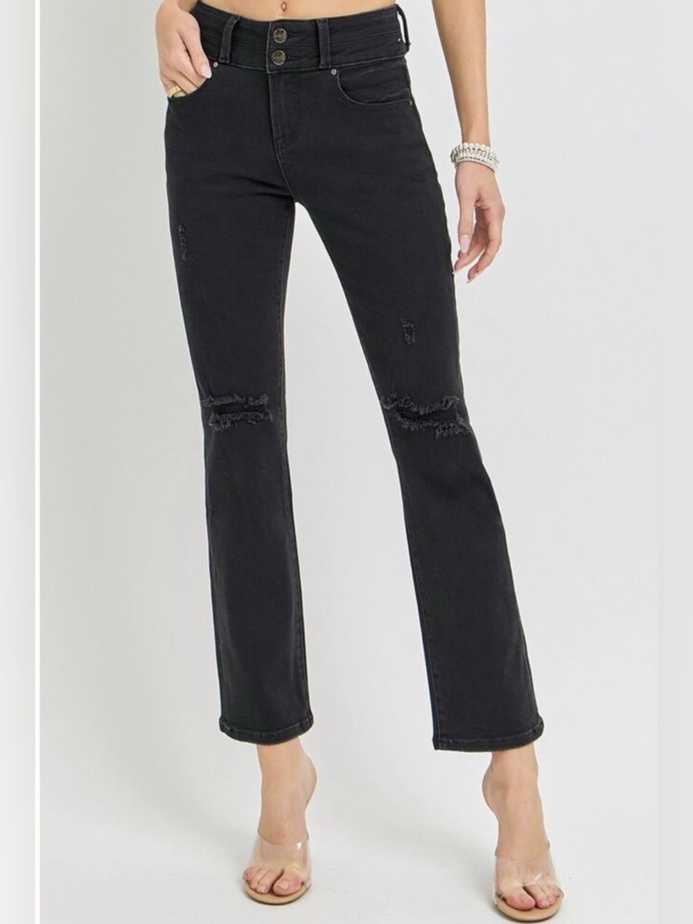 NWT RISEN High Rise Wide Waistband Ankle Bootcut Jeans - RDP5309 - Size 13/31